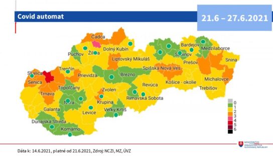Nové rozdelenie okresov: Nitriansky kraj prechádza od žltej k zelenej – najmiernejšej fázy Covid automatu