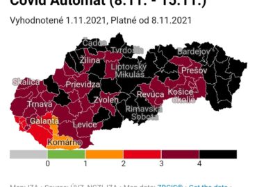 Zmena v covid automate. Ktoré okresy opäť menia farbu?