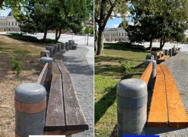 Na Svätoplukovo námestie sa vrátili lavičky vo vynovenej podobe